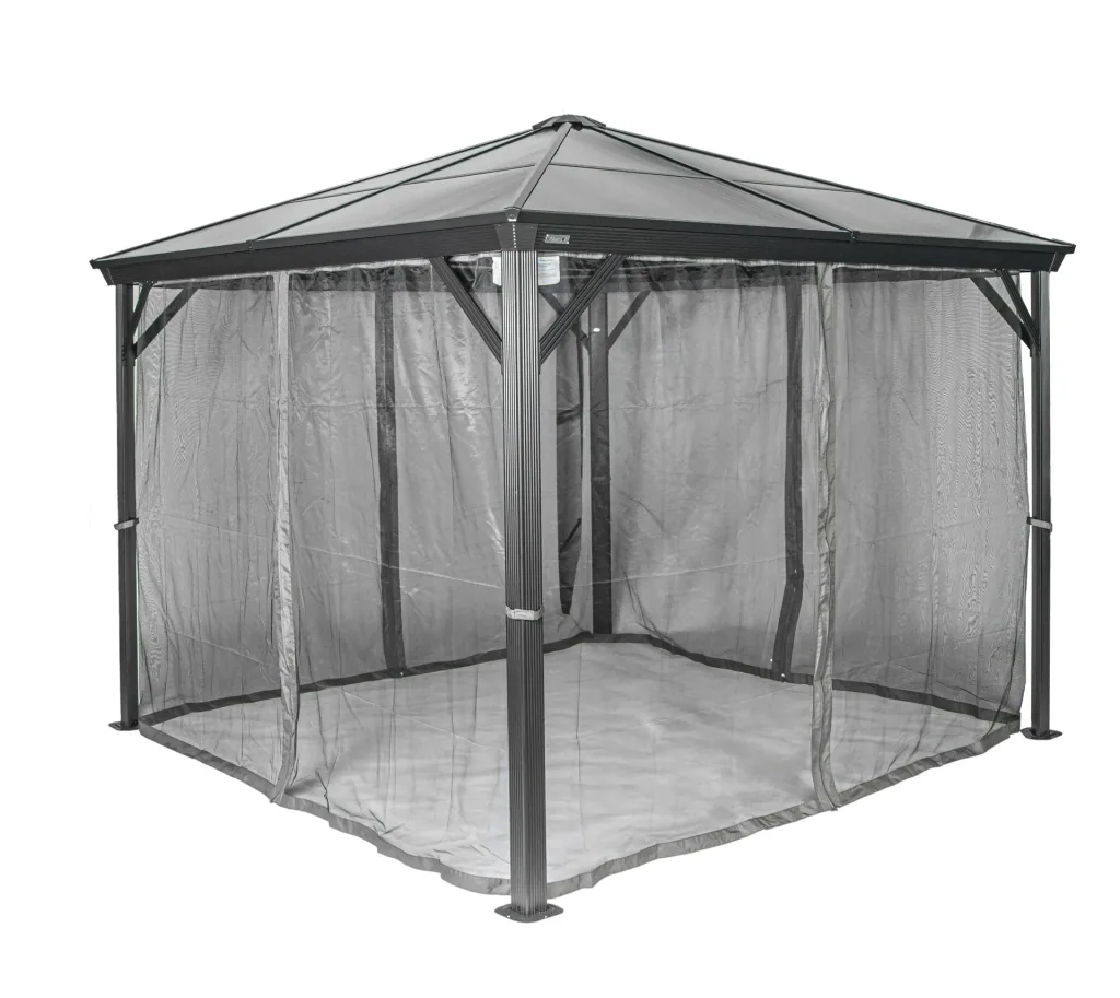 Sojag Pavillon Verona 1014 422,5×298,3×261 cm Anthrazit – Hardtop mit 6-mm-Polycarbonatdach