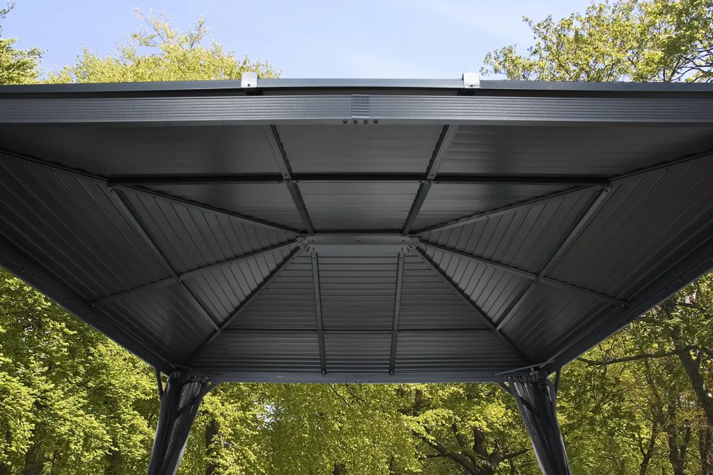 Sojag Pavillon Verona 1014 422,5×298,3×261 cm Anthrazit – Hardtop mit 6-mm-Polycarbonatdach