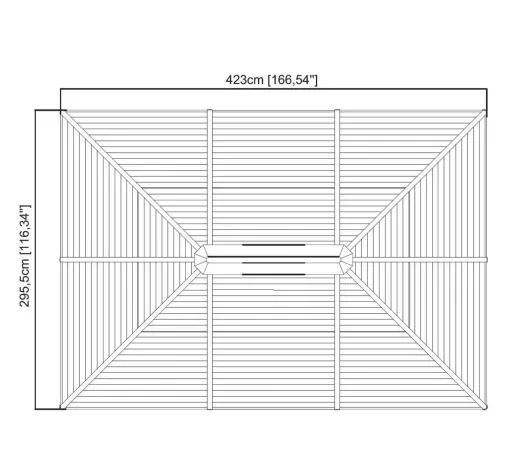 Sojag Pavillon Verona 1014 422,5×298,3×261 cm Anthrazit – Hardtop mit 6-mm-Polycarbonatdach