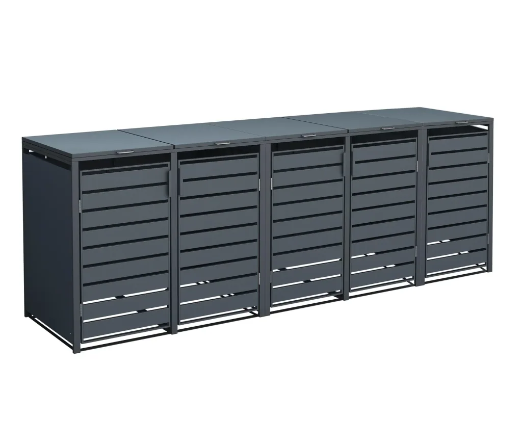 Westmann Mülltonnenbox 5-fach mit Deckel, Anthrazit