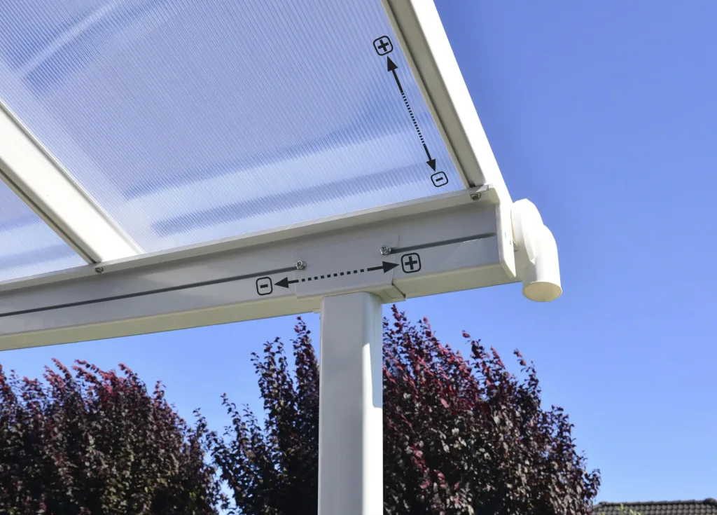 Palram Sierra Terrassenüberdachung 447 × 228 cm Weiß – Aluminium mit 6 mm Polycarbonat