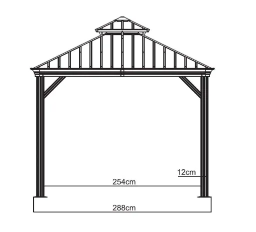 Sojag Aluminium Pavillon Messina 10×12 ft Anthrazit - mit HardTop