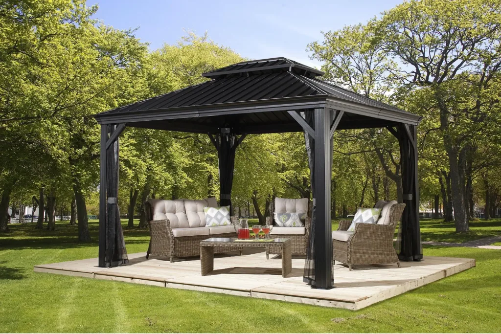 Sojag Aluminium Pavillon Messina 10×12 ft Anthrazit - mit HardTop