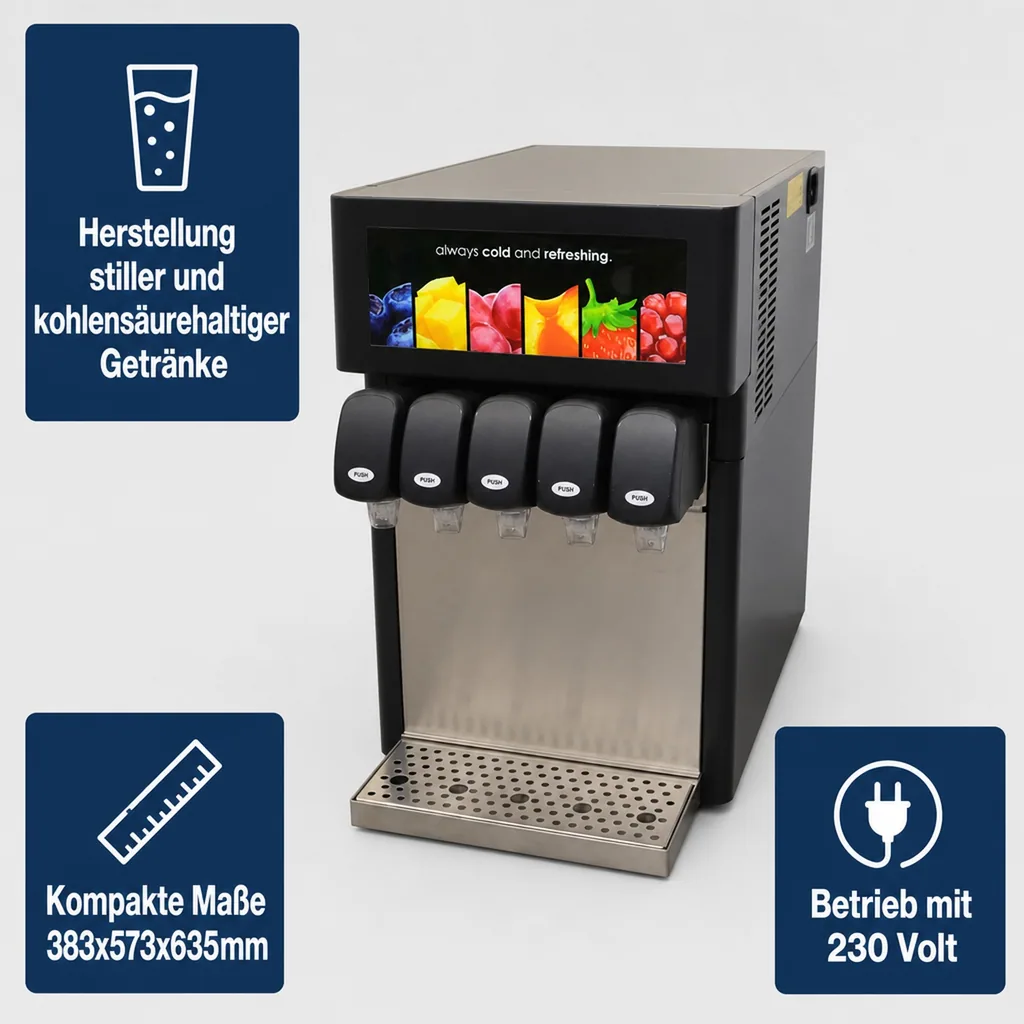 Wassersprudler, Wasserspender, Postmixanlage Omega 5, Oberthekengerät