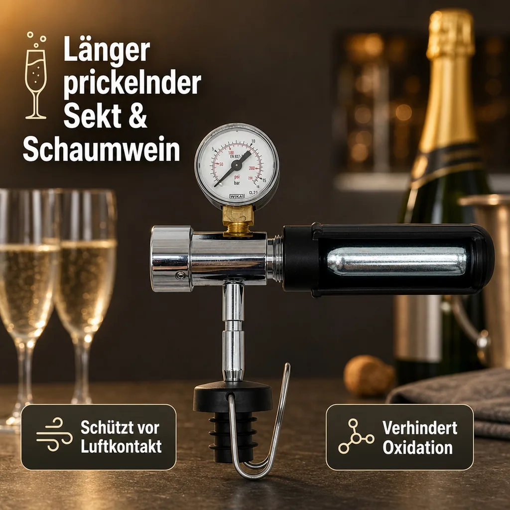 Champagner Protector - Spezialkapsel für länger prickelnden Sekt & Schaumwein