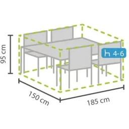 schutzhülle für rechteckiges lounge-set - m