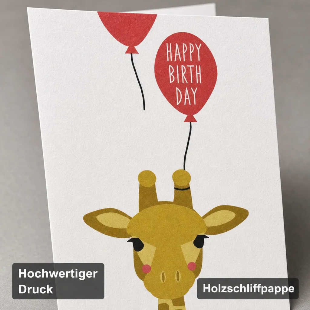 Ava & Yves Postkarte Geburtstag Giraffe