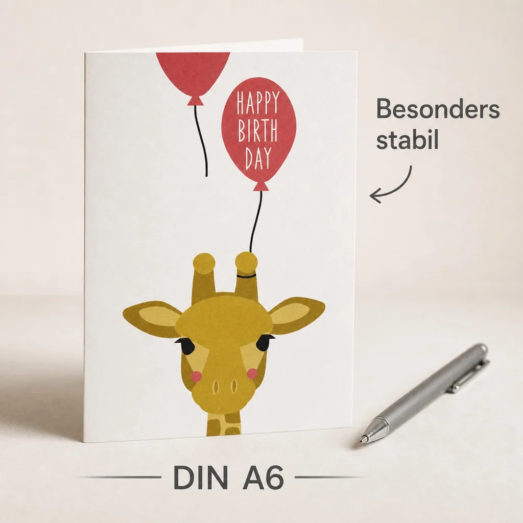 Ava & Yves Postkarte Geburtstag Giraffe