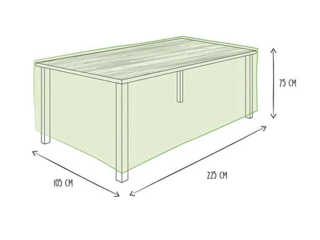 Outdoor Tischabdeckung 225 x 105 x 75 cm, wasserdichte und UV-beständige Schutzhülle für Gartentische bis 220 cm, strapazierfähiges gewebtes Material, wetterfester Schutz gegen Regen, Schmutz und Sonne