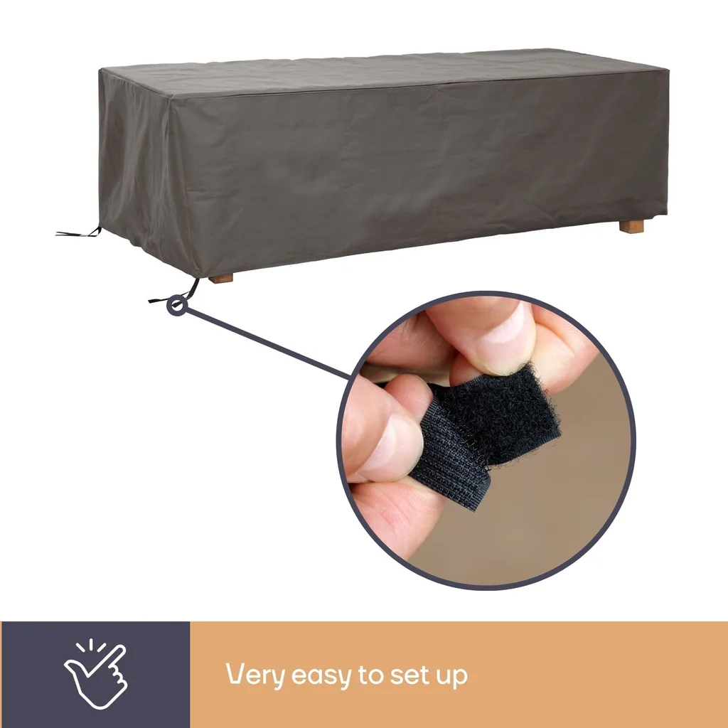 Outdoor Tischabdeckung 225 x 105 x 75 cm, wasserdichte und UV-beständige Schutzhülle für Gartentische bis 220 cm, strapazierfähiges gewebtes Material, wetterfester Schutz gegen Regen, Schmutz und Sonne