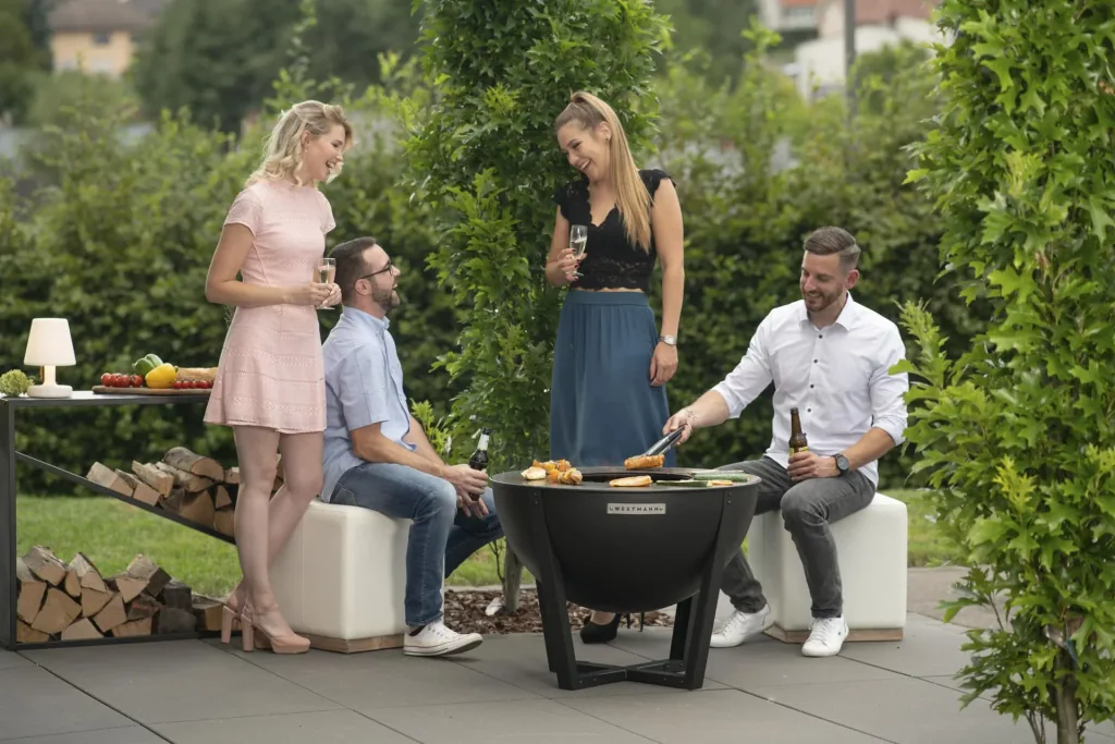 Feuerstelle Premium Grill und Feuerstelle 81x81x62 cm Schwarz