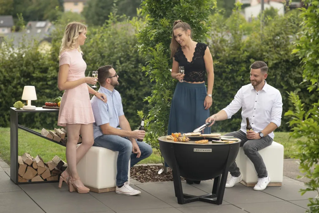 Feuerstelle Premium Grill und Feuerstelle 81x81x62 cm Schwarz