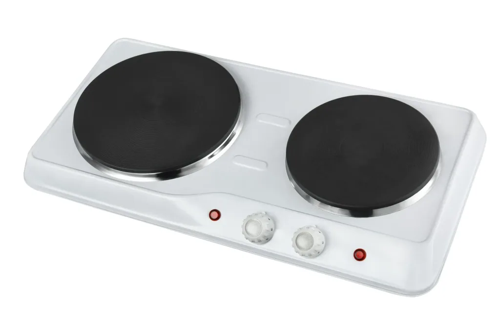 Doppelkochplatte, 15,5/18,5cm, 1000/1500W Elektro-Kochplatte TKG DKP 1002 W