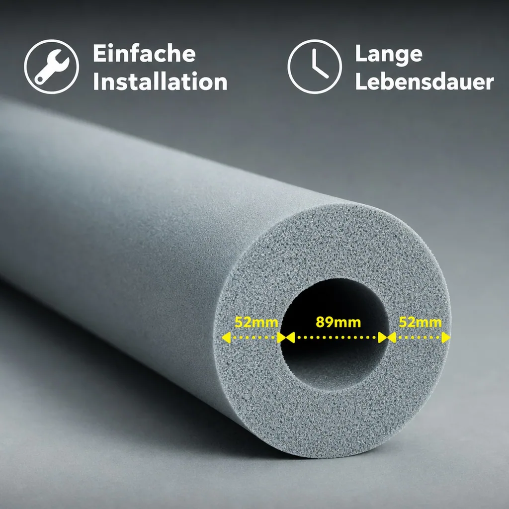 Rohrisolierung, Heizungsrohrisolierung, 89 mm, 2m, Kautschuk, GEG