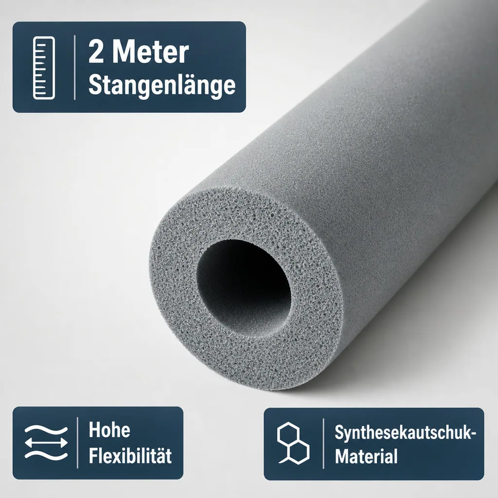 Rohrisolierung, Heizungsrohrisolierung, 89 mm, 2m, Kautschuk, GEG