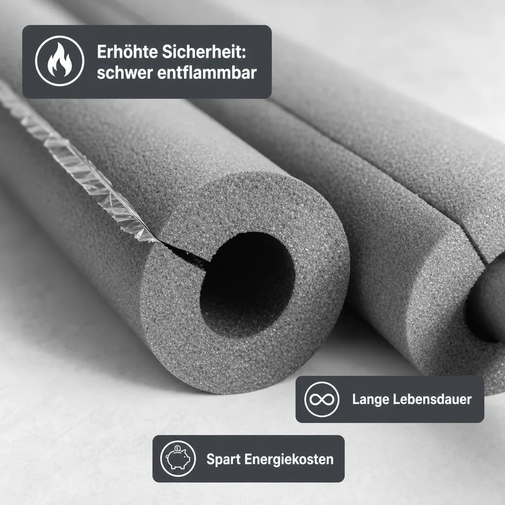 Rohrisolierung selbstklebend, Kautschuk, 54mm, 2m, 10mm Dämmung