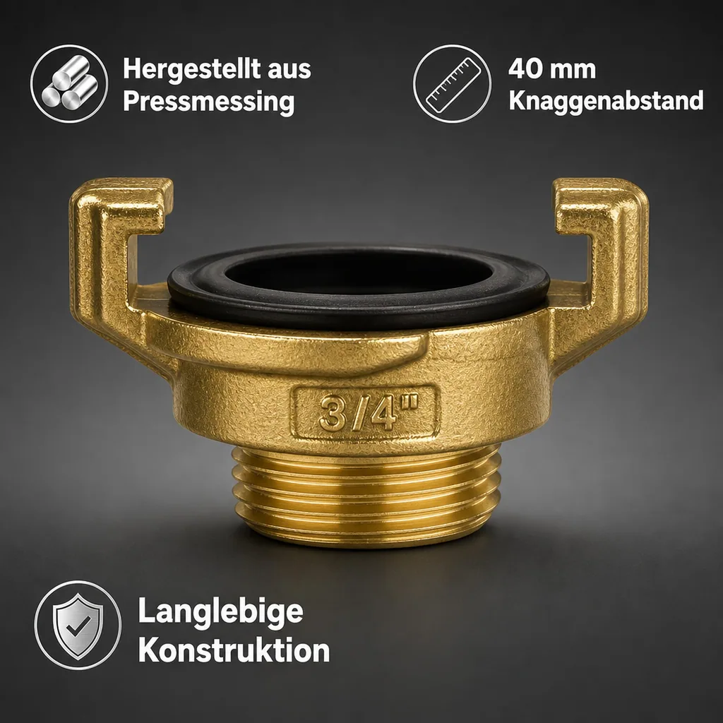 Messing  Gewindestück 3/4" Aussengewinde