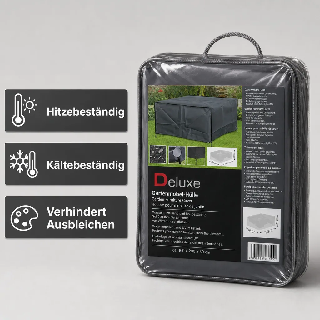 Schutzhülle Gartenmöbel, Deluxe, Lounge Abdeckung 200x160x80cm, Wetterfest