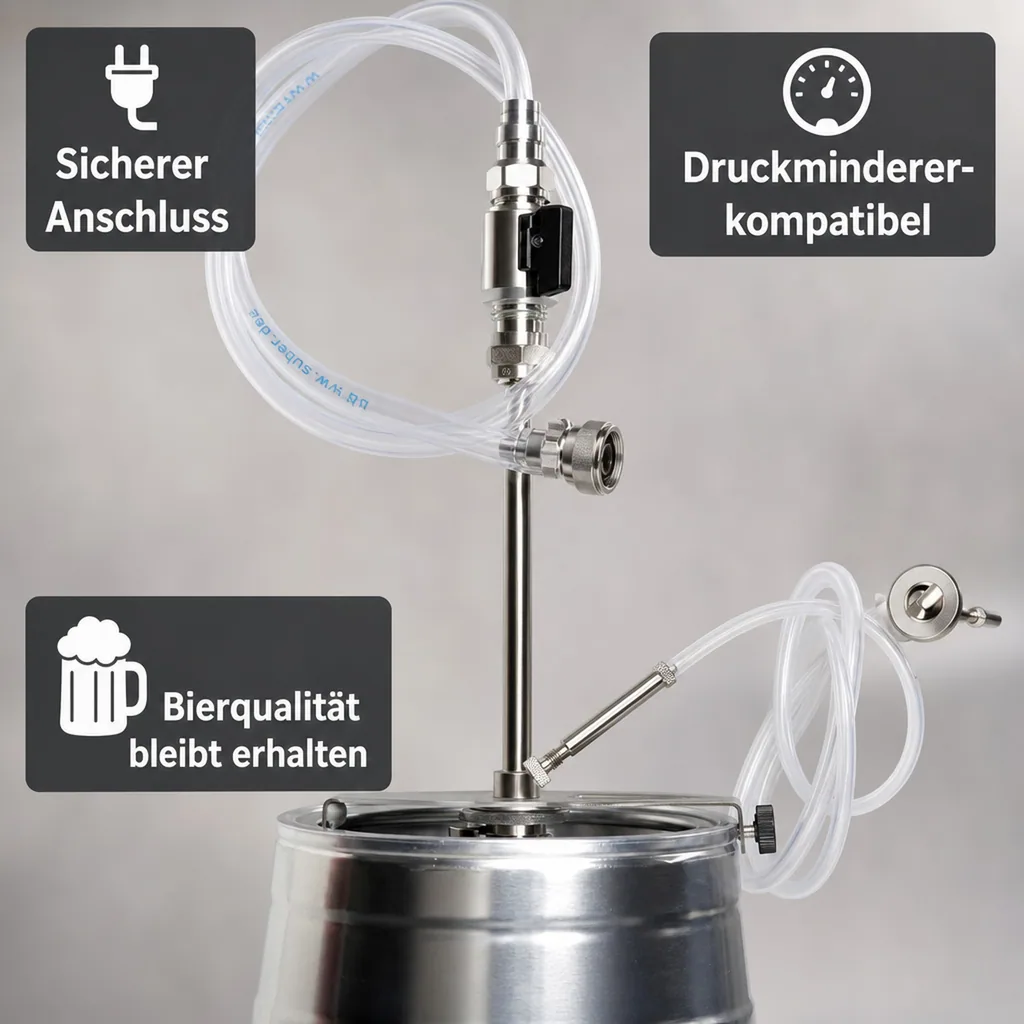 Füllgerät für 5-Liter-Partyfass - Bier umfüllen mit Gegendruck & ohne Kohlensäureverlust
