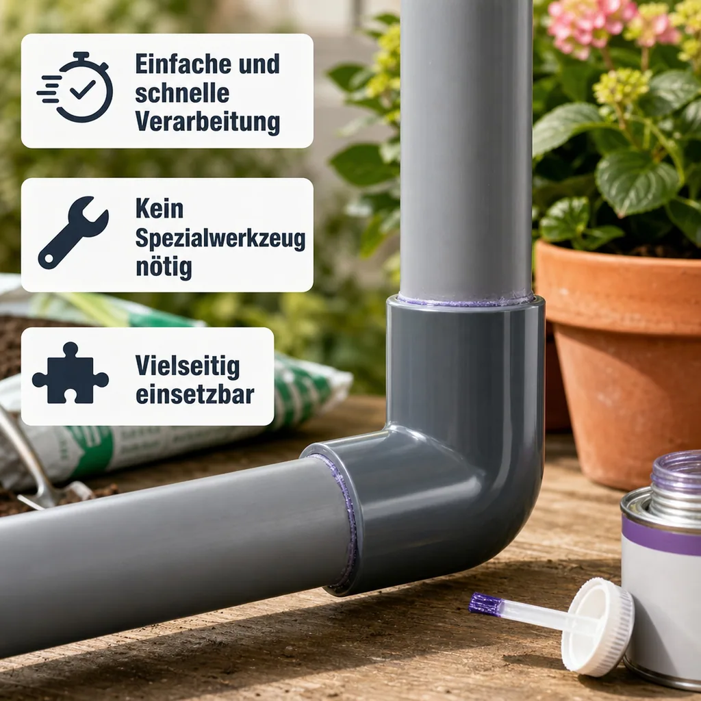 PVC Winkel 90 Grad, Muffe 40mm, PVC-U Fitting PN16
