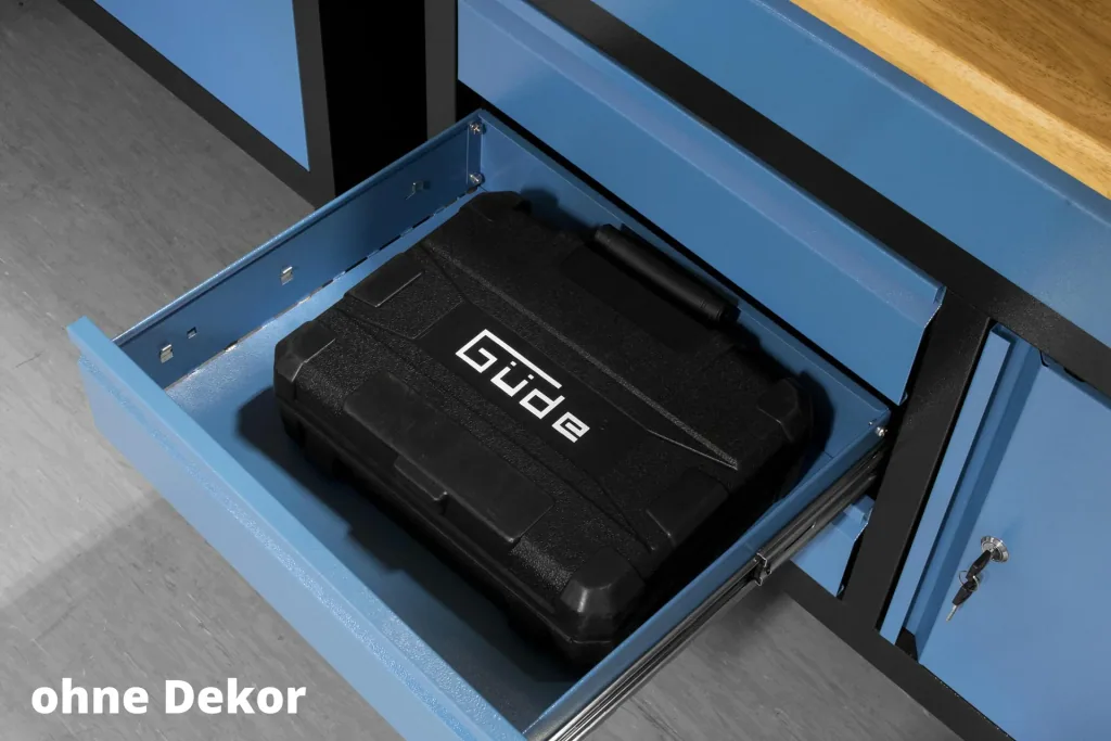 Werkbank GW 3/1 mit 1 Schublade, 3 Schubfächern und 1 Tür