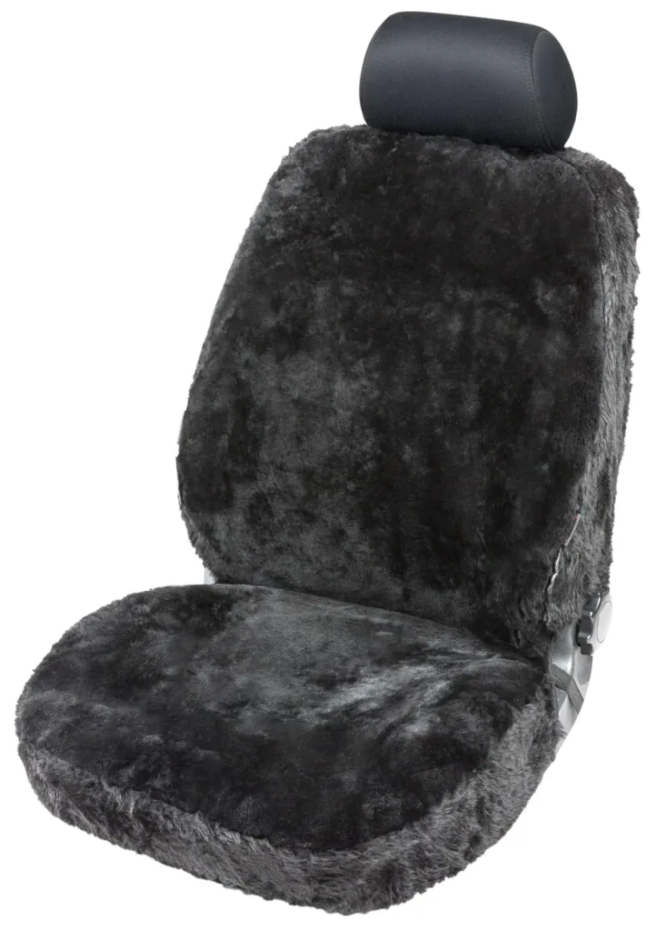 Lammfell Sitzbezug Trish, schwarz
