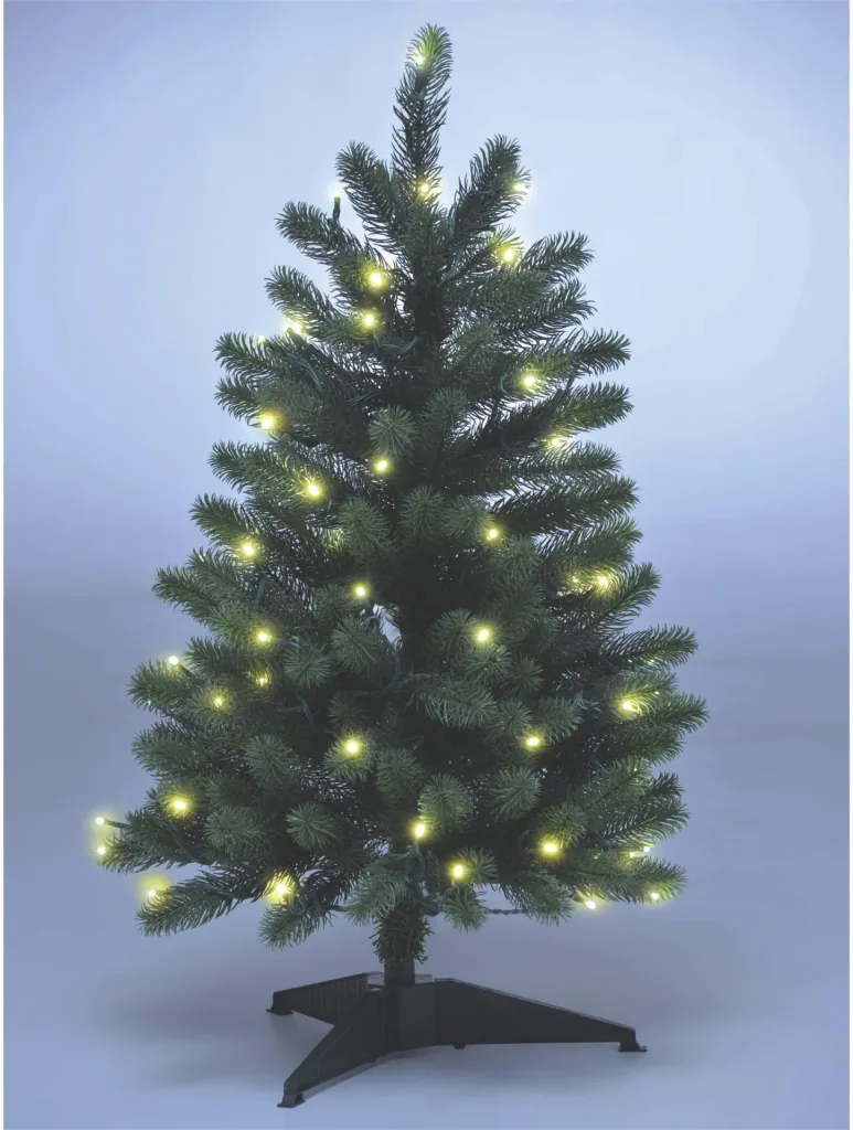 Weihnachtsbaum 85 cm mit Lichterkette, 70 LEDs inklusive Standfuß
