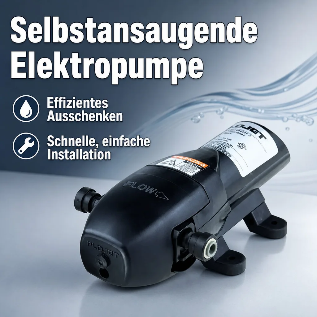 Selbstansaugende Elektrische pumpe, Elektropumpe für Bag-in-Box, Flojet BevJet II, (Wein, Saft, etc.)