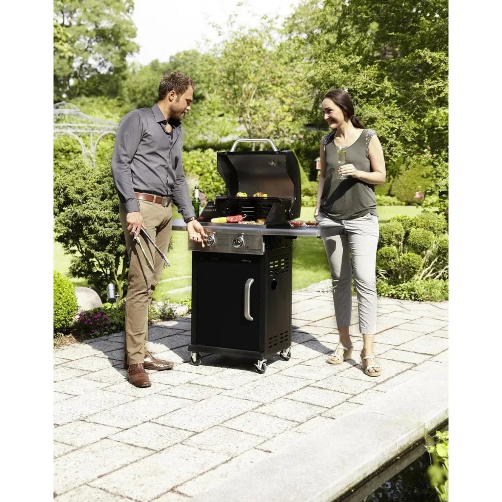 Triton 2.0 black gas BBQ - Gasgrill - Barbecue - klappbare Arbeitsfläche - geeignet für 8 Personen