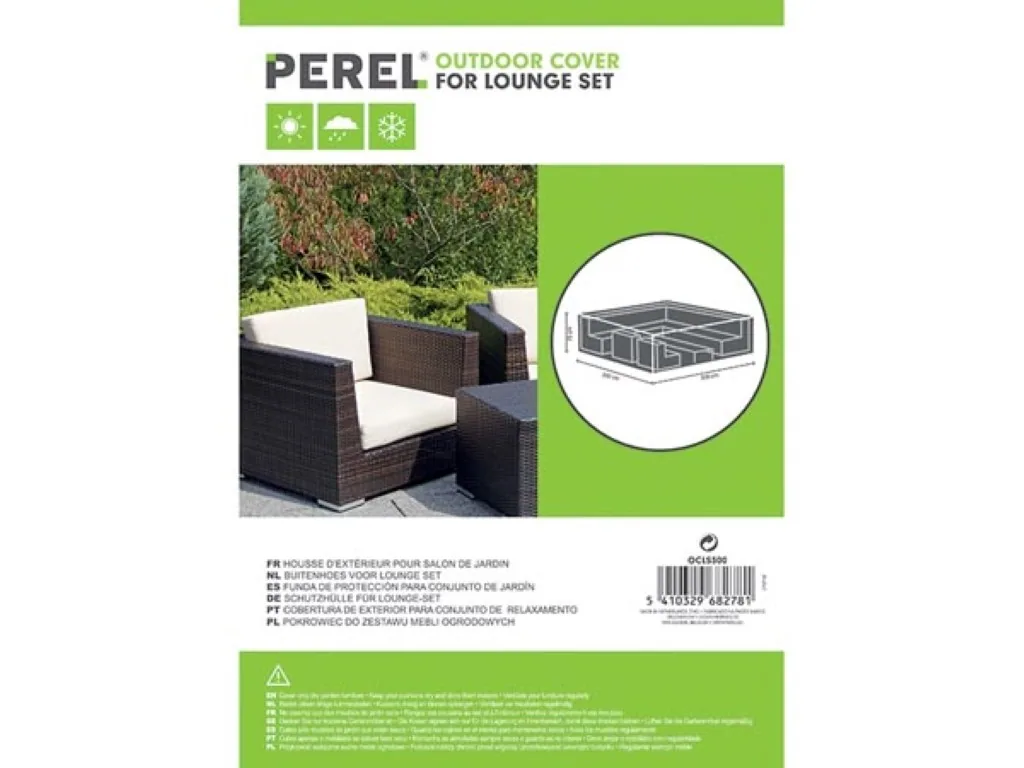 Rechteckige Gartenmöbel-Abdeckung 300 x 300 x 75 cm, wasser- und UV-beständig, langlebiger Schutz für Outdoor-Möbel vor Regen und Schmutz, ideal für große Lounge- und Essgruppen