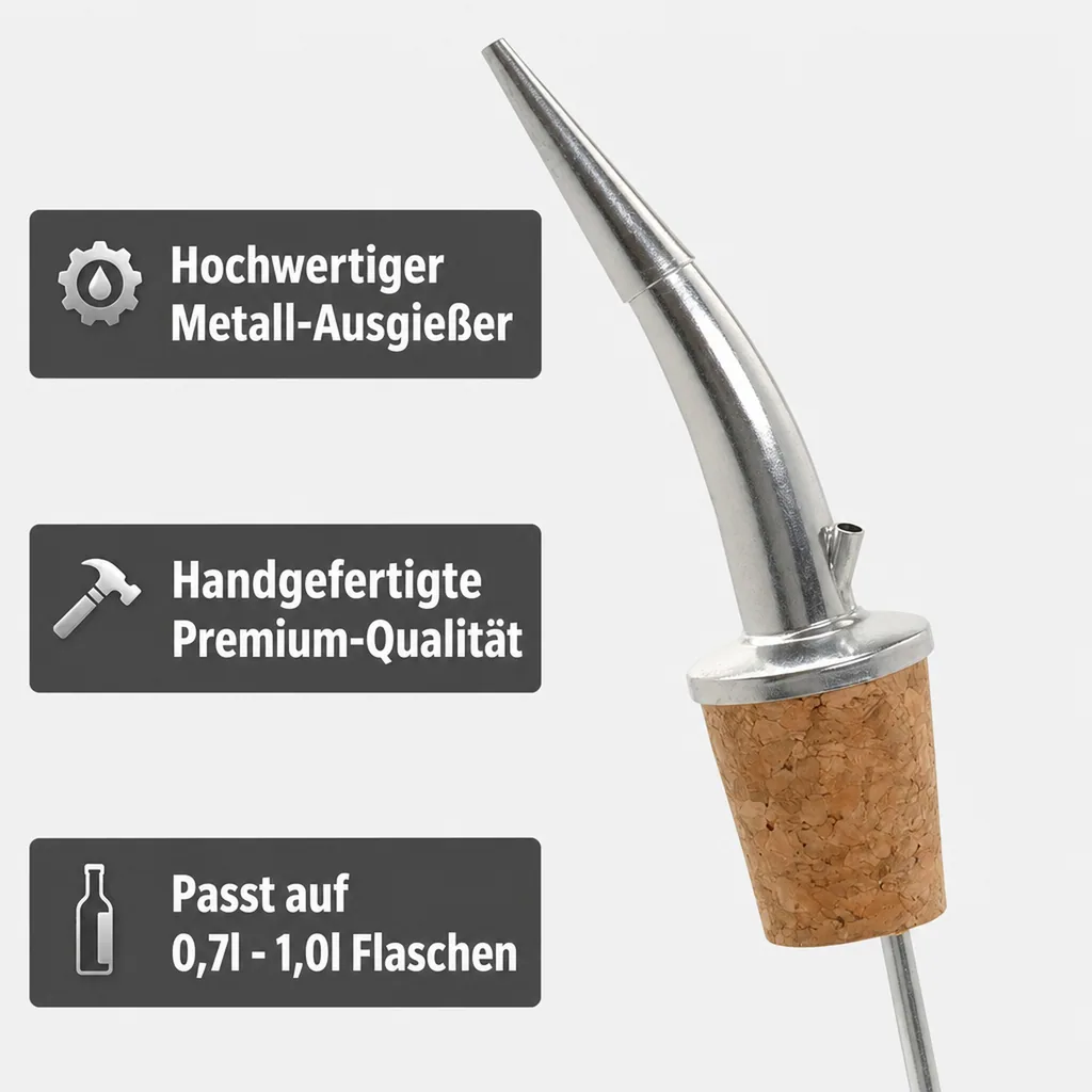 Ausgießer für Flaschen (0,7-1,0 l), HORN Metall, 31,5 mm