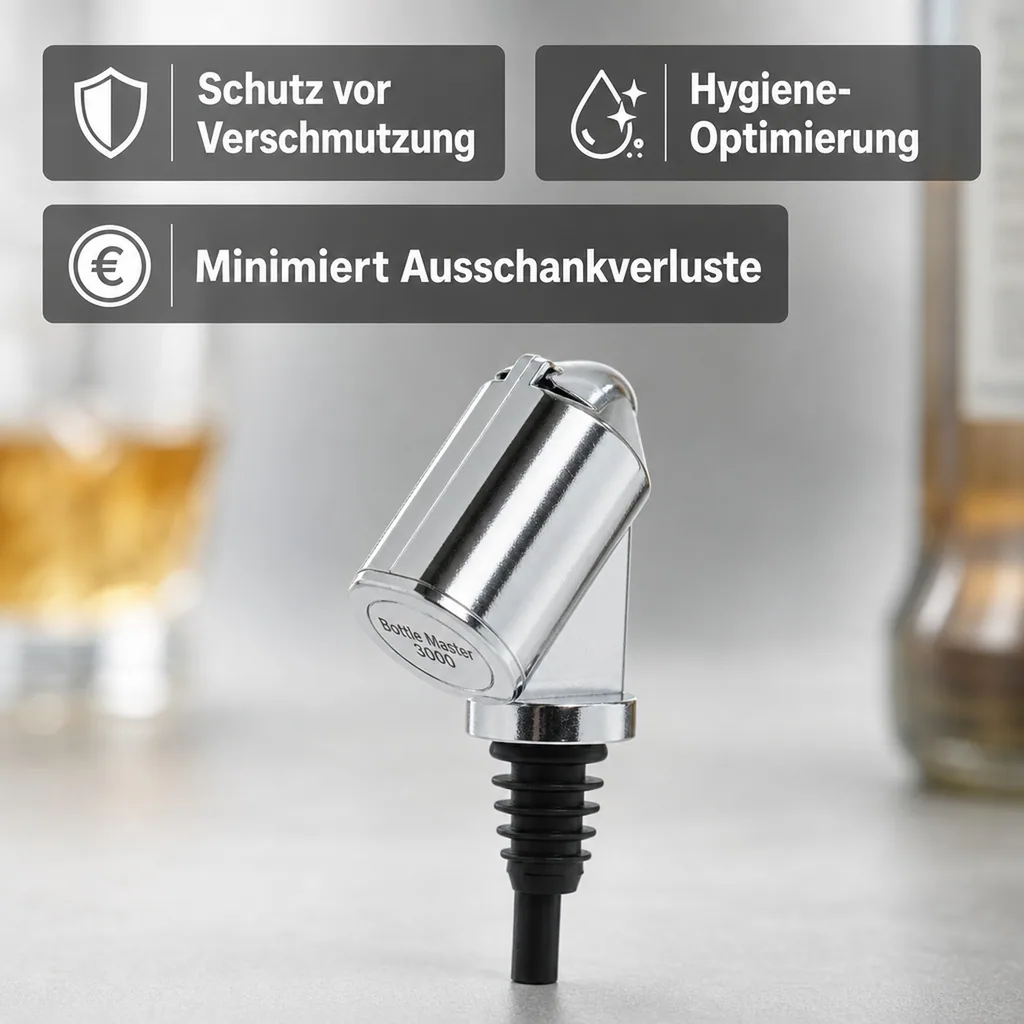 Flaschenportionierer, Ausgießer - Bottle Master 3000, für 0,5 - 1,5 L Flaschen, verchromt, Ausschankmenge: 30 ml