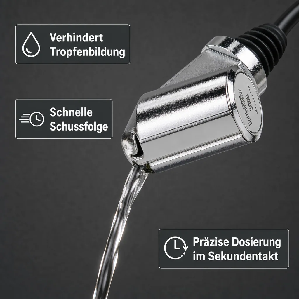 Flaschenportionierer, Ausgießer - Bottle Master 3000, für 0,5 - 1,5 L Flaschen, verchromt, Ausschankmenge: 30 ml