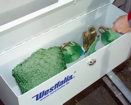 Staubox aus Metall mit Schlossvorrichtung