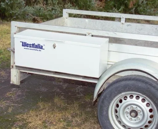 Staubox aus Metall mit Schlossvorrichtung