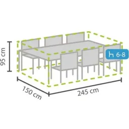 schutzhülle für rechteckiges lounge-set - l