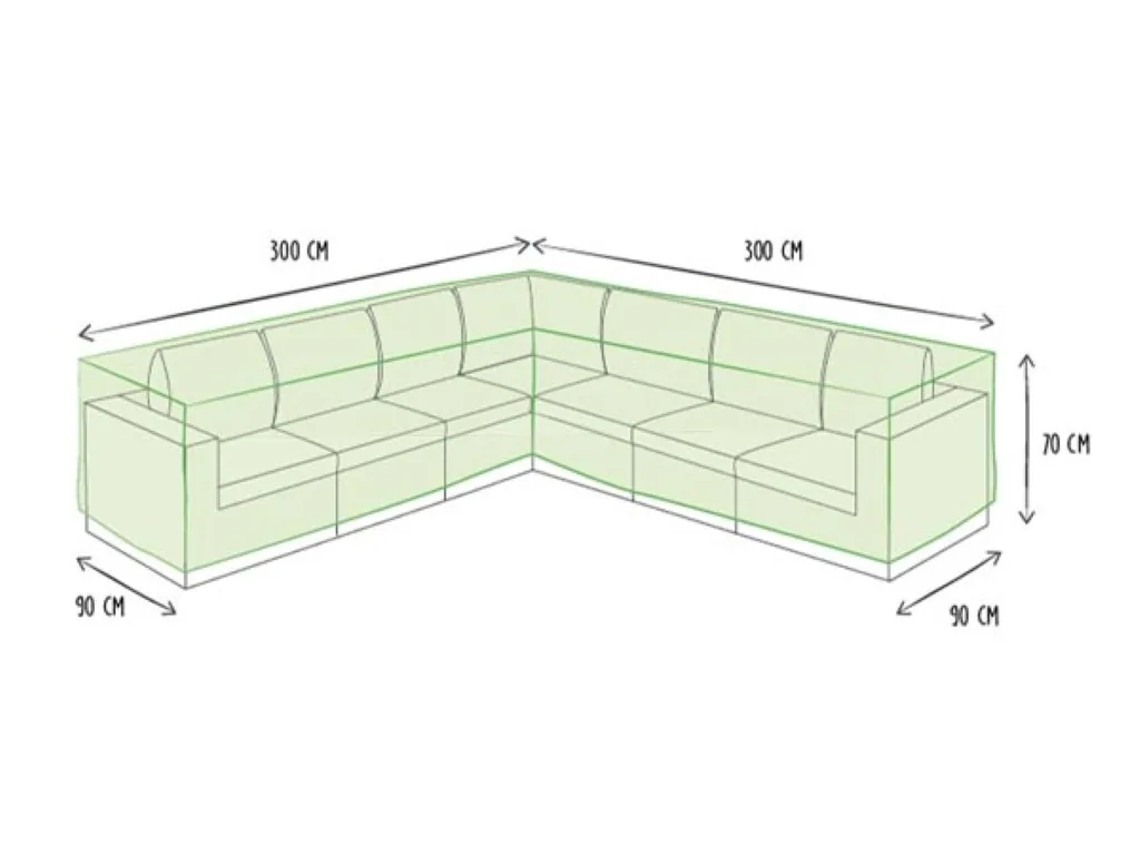 Outdoor-Abdeckung für L-förmige Lounge-Garnitur - 300 cm