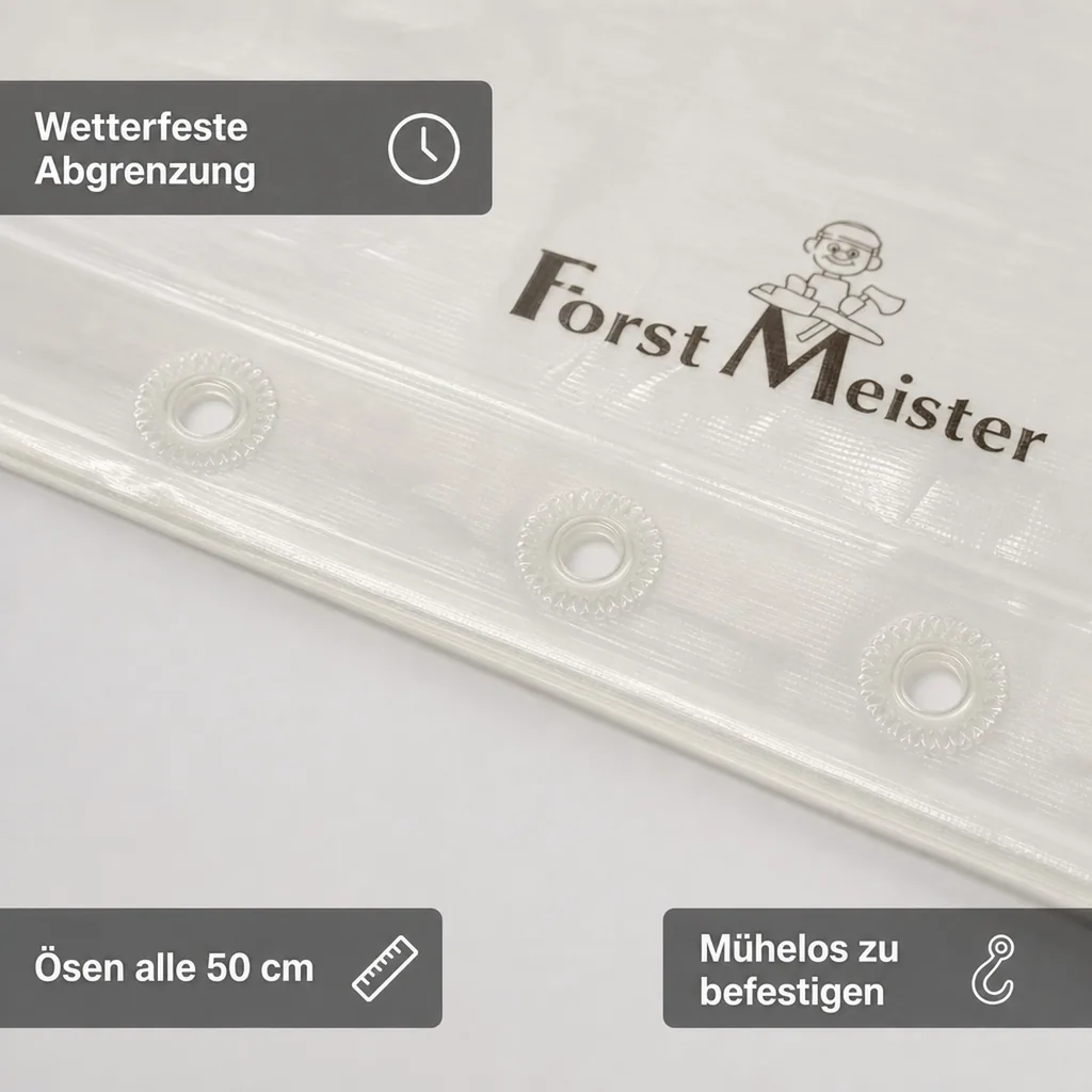 Abdeckplane, transparent, stark 90 g/m², 8 x 12 m