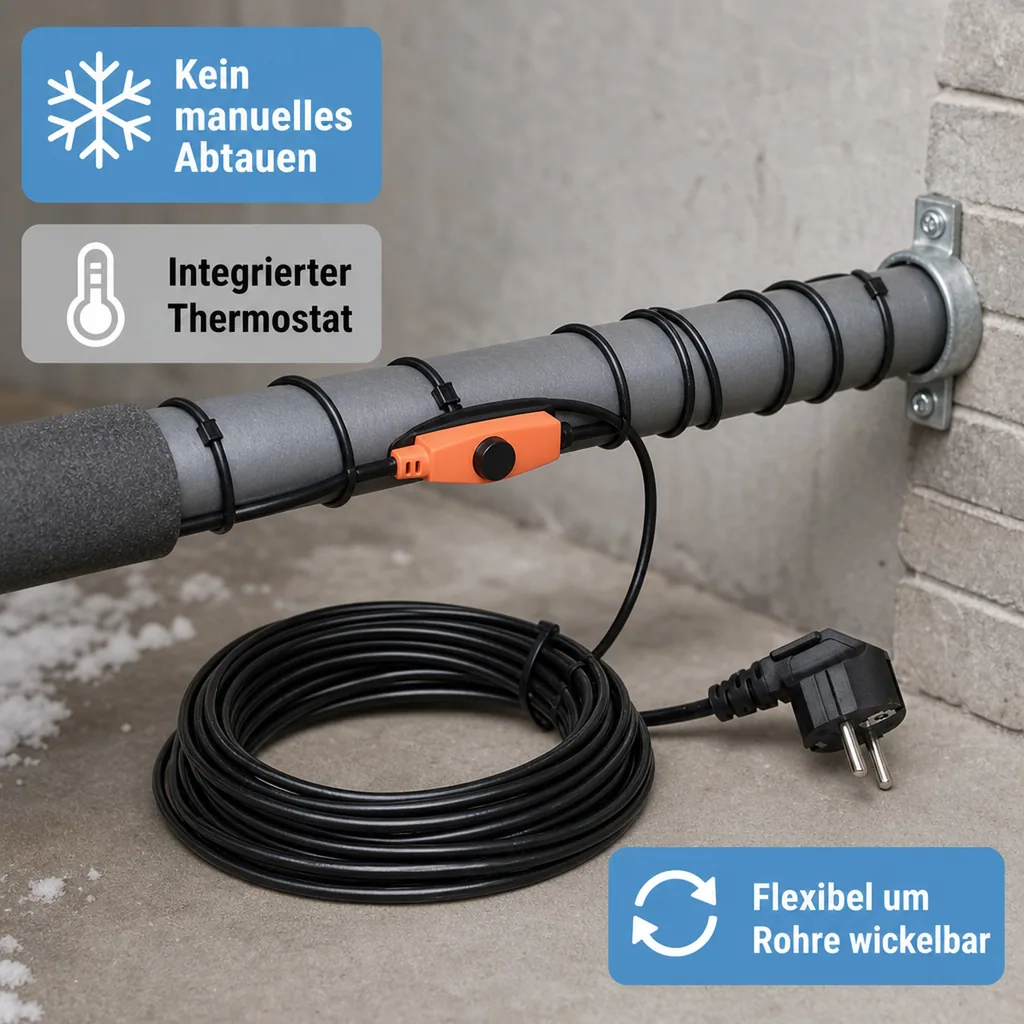 Frostschutz Heizleitung, 37 m, 592 Watt