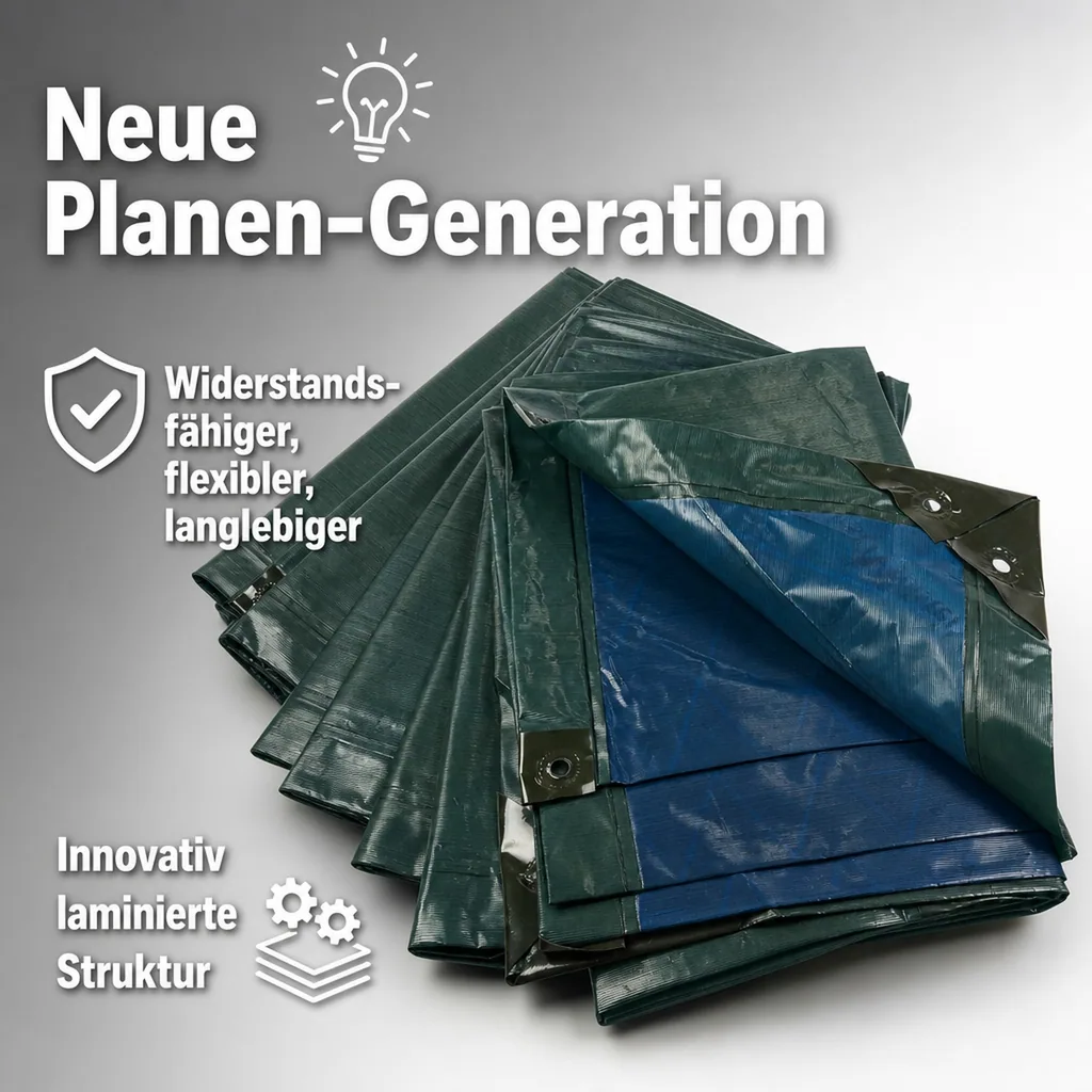 Abdeckplane, grün/blau, extrem stark 150 g/ m²,4 x 6 m