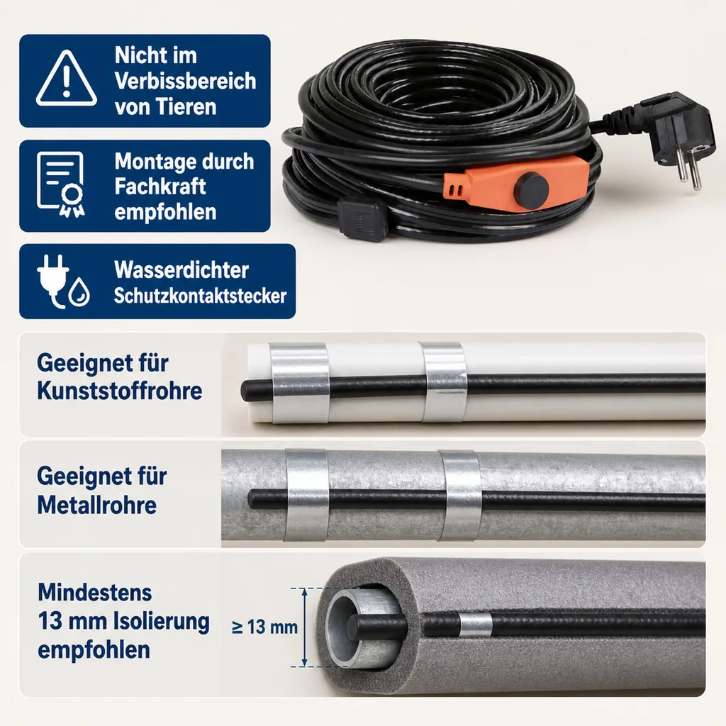 Frostschutz Heizleitung, 18 m, 288 Watt