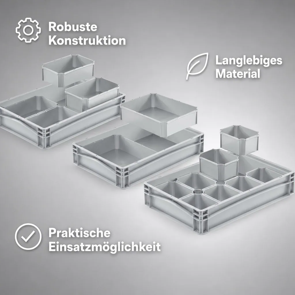 Eurobox Einsatzkasten grau 1/2 quer