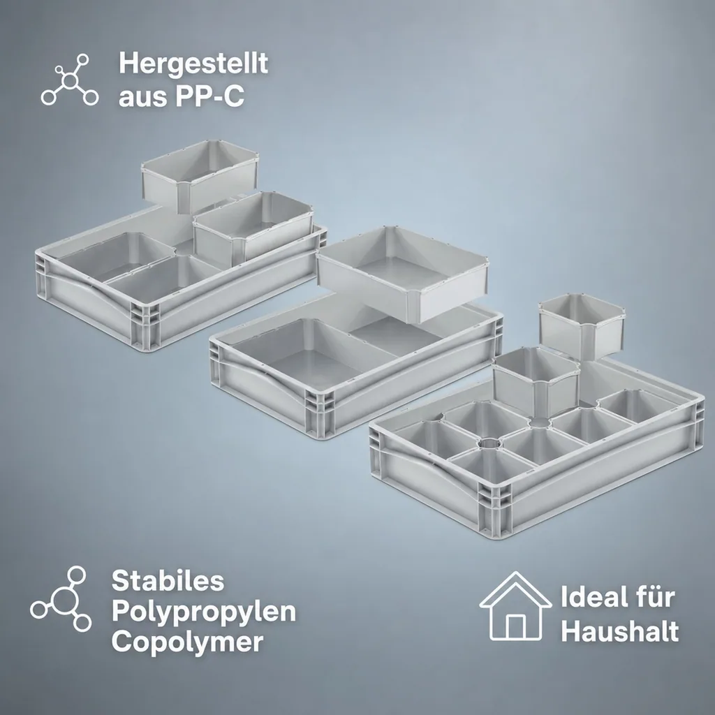 Eurobox Einsatzkasten grau 1/2 quer