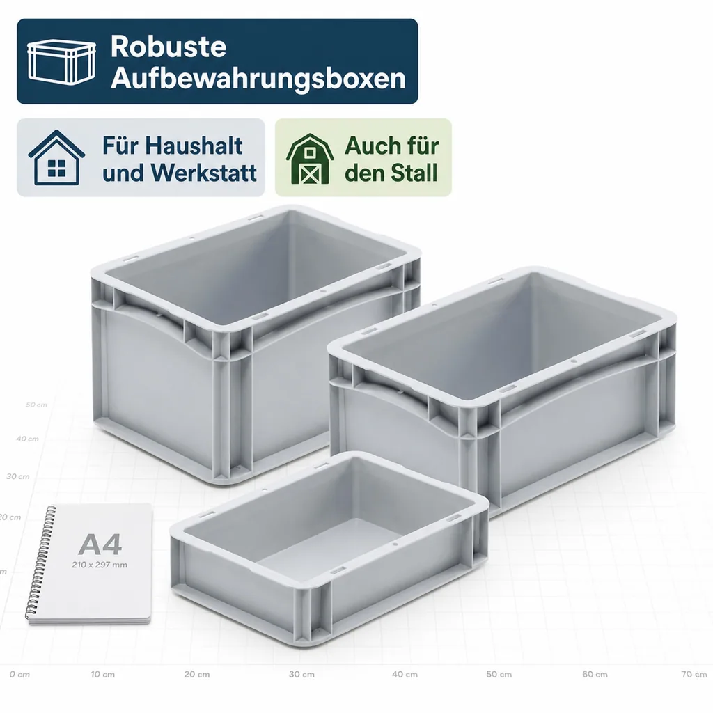 Eurobox 30x20x12 cm grau, 5,1 l