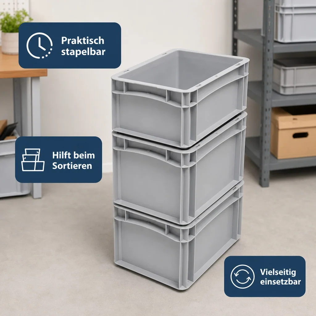 Eurobox 30x20x12 cm grau, 5,1 l