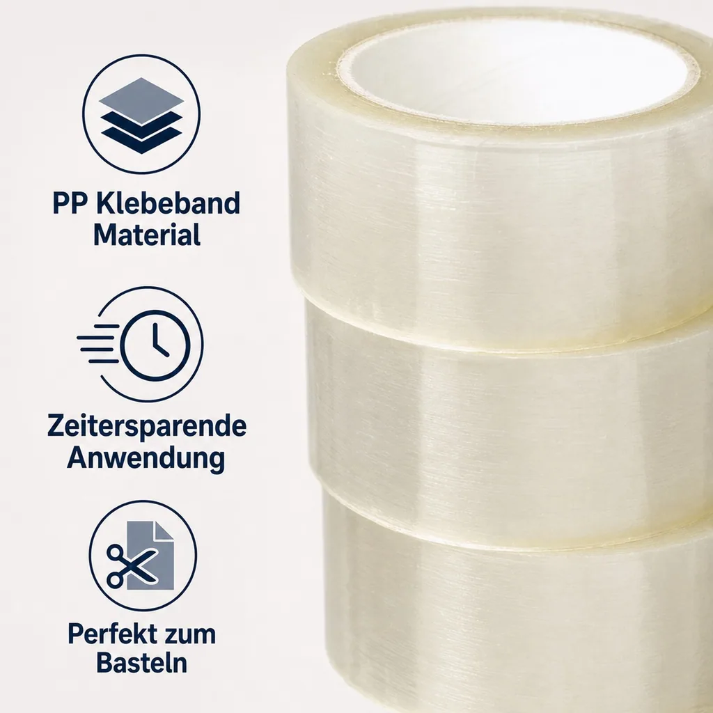 Poly Klebeband, 3 Rollen, transparent