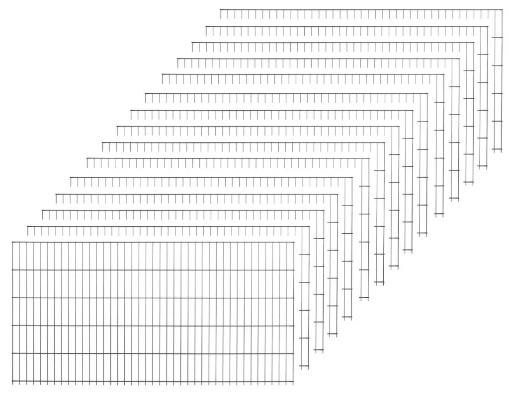 Doppelstabmattenset anthrazit 15 Stück  a 83cm x 200cm