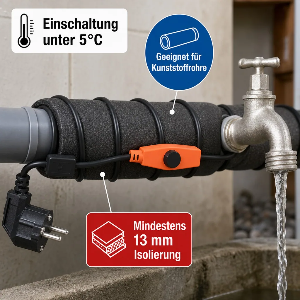 Frostschutz Heizleitung, 14 m, 224 Watt