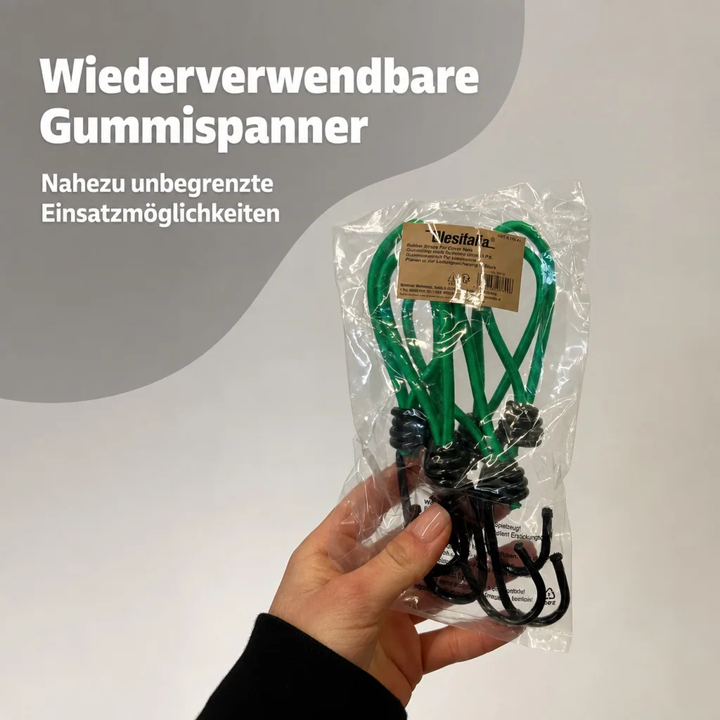 Gummispanner für Ladenetze, Planen u. zur Gepäcksicherung, 6 Stück