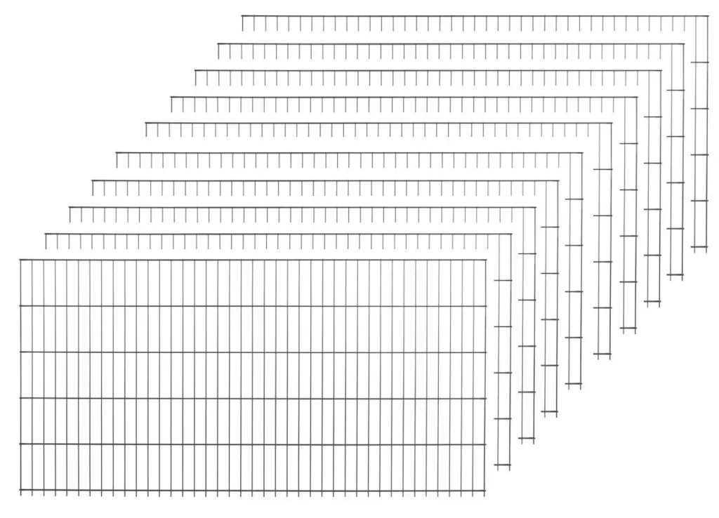 Doppelstabmattenset anthrazit 10 Stück  a 103cm x 200cm